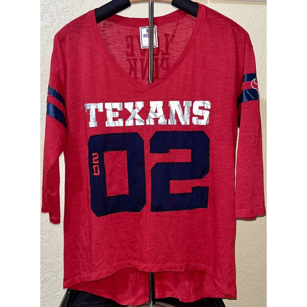 Victorias  SECRET PINK TEXANS Jersey NFL Football Collection Varsity Sz Medium